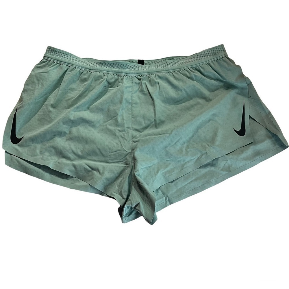 Nike AeroSwift 2" Dri-FIT Brief-Lined Racing Shorts, Mineral Green, Size XL